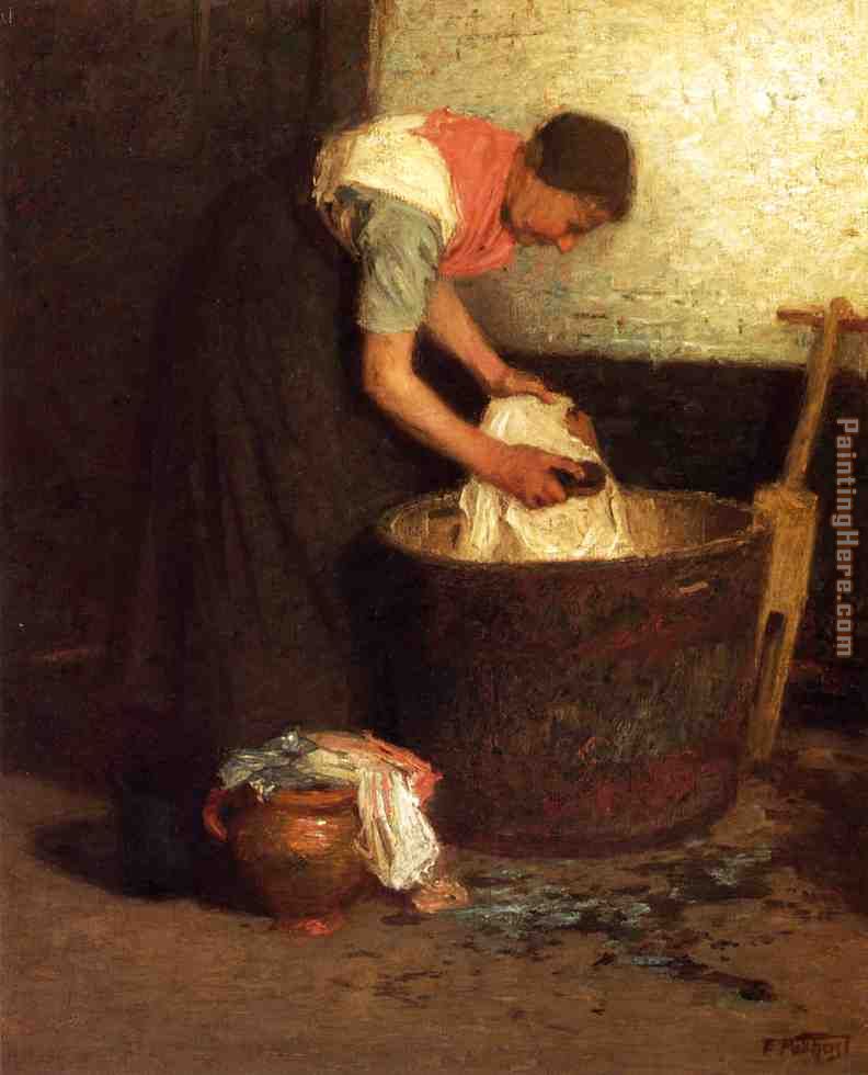 The Washerwoman painting - Edward Henry Potthast The Washerwoman art painting